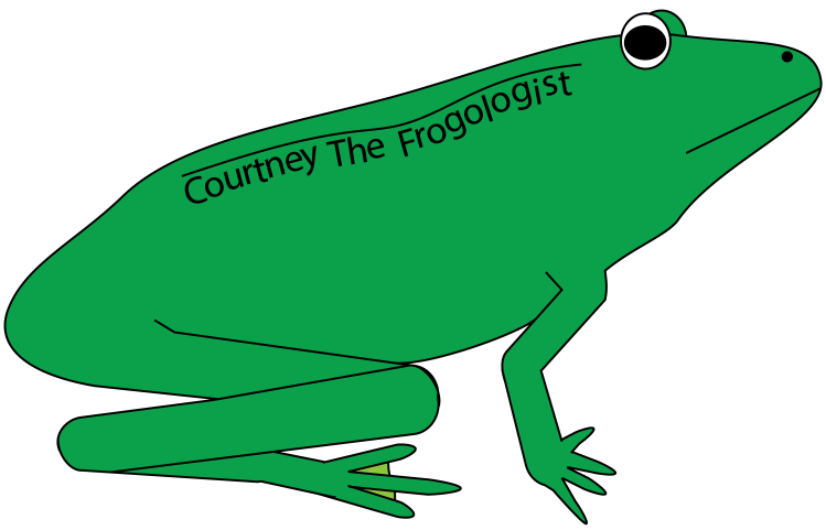 Courtney the frogologist frog logo