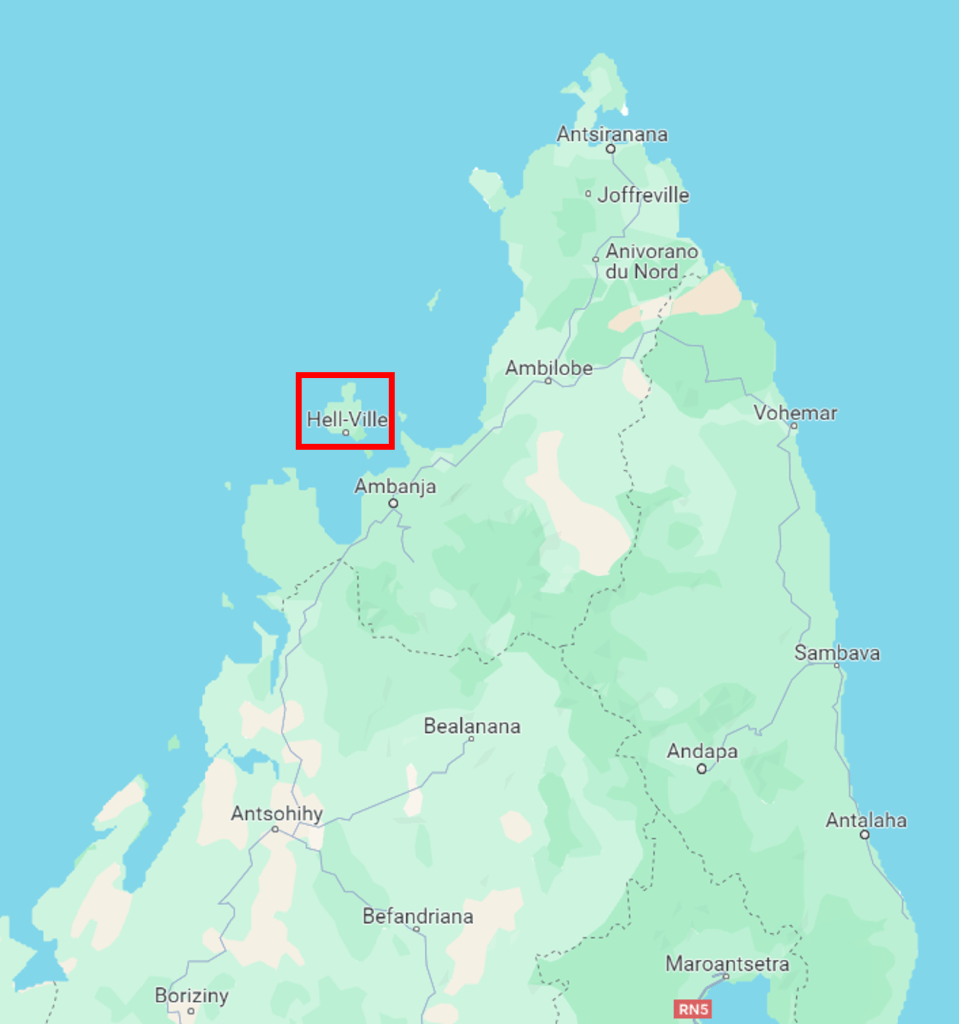 Map of northern Madagascar